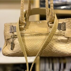STUART WEITZMAN SNAKESKIN SHOULDER BAG